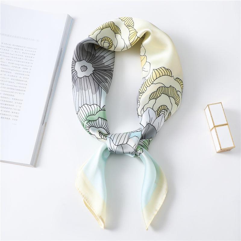 Silk Floral Pattern Silk Scarf Women Spring Summer New Square Scarf - melvincucci