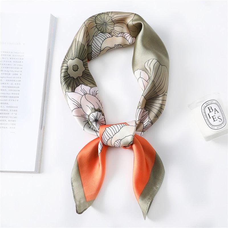 Silk Floral Pattern Silk Scarf Women Spring Summer New Square Scarf - melvincucci