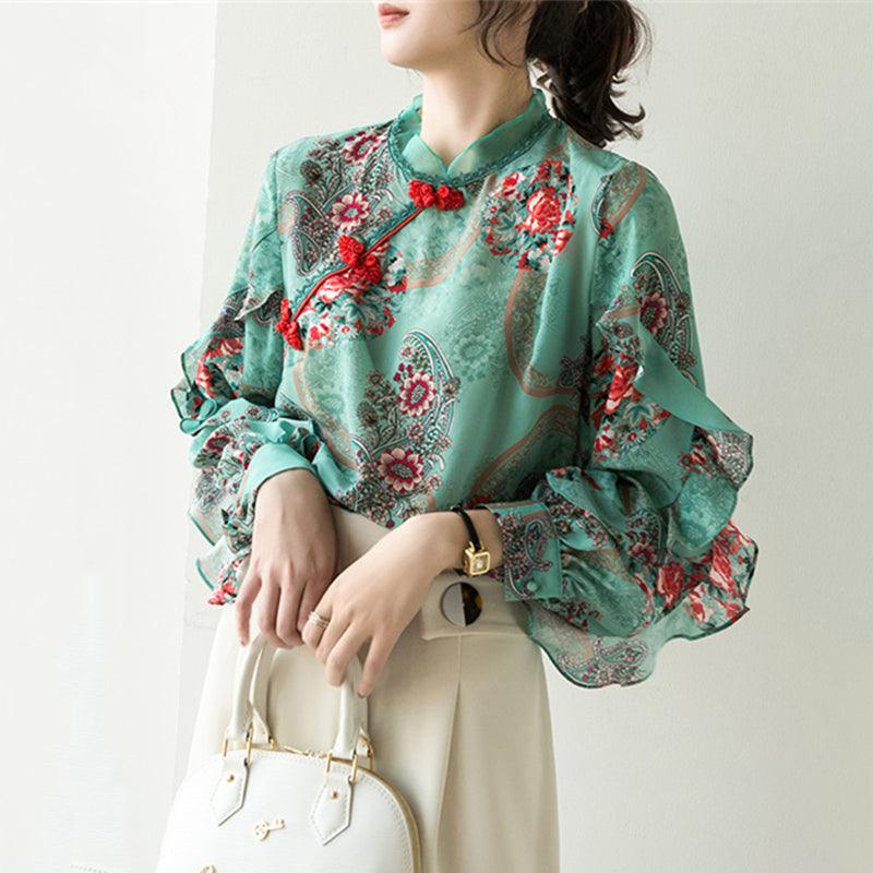 Silk print top - melvincucci