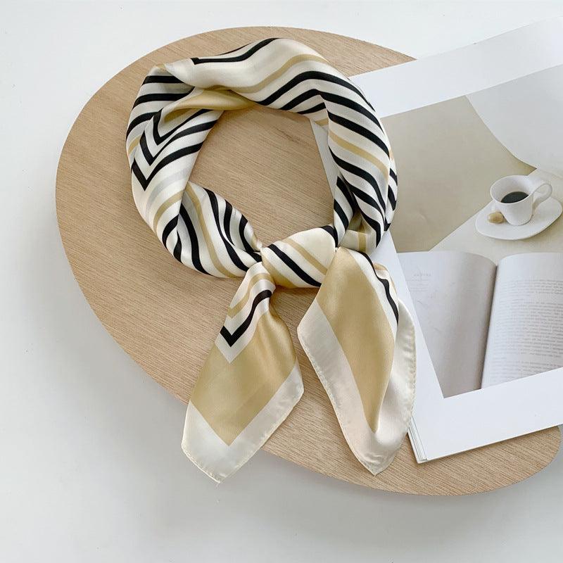Silk Scarf New Black And White Checkerboard Scarf Women - melvincucci