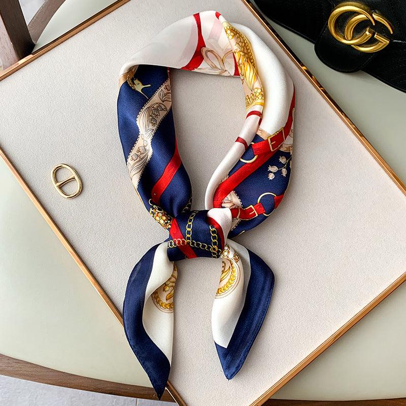 Silk Scarf Western Fashion Small Square Scarf Silk Scarf Women Retro French Matching Shirt - melvincucci