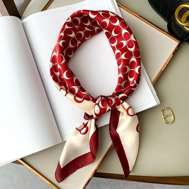 Silk Scarf Western Fashion Small Square Scarf Silk Scarf Women Retro French Matching Shirt - melvincucci