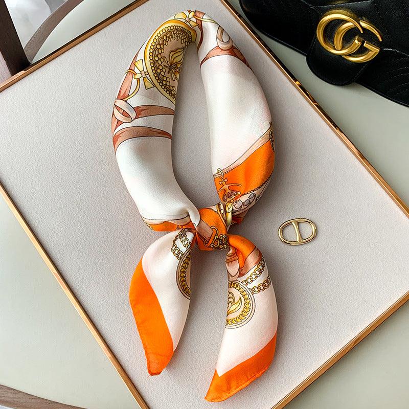 Silk Scarf Western Fashion Small Square Scarf Silk Scarf Women Retro French Matching Shirt - melvincucci