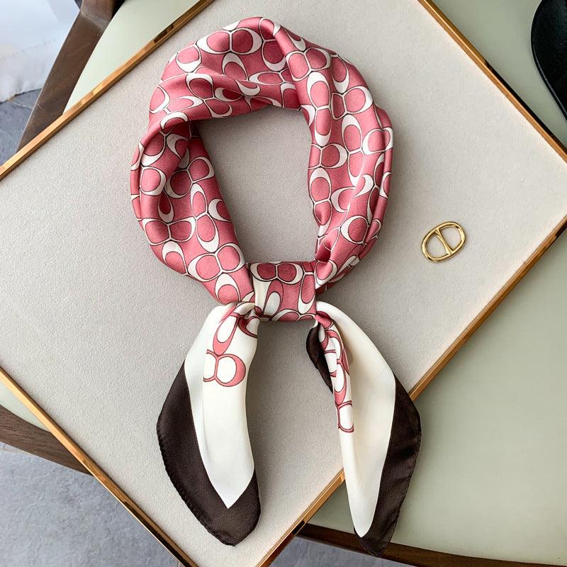 Silk Scarf Western Fashion Small Square Scarf Silk Scarf Women Retro French Matching Shirt - melvincucci