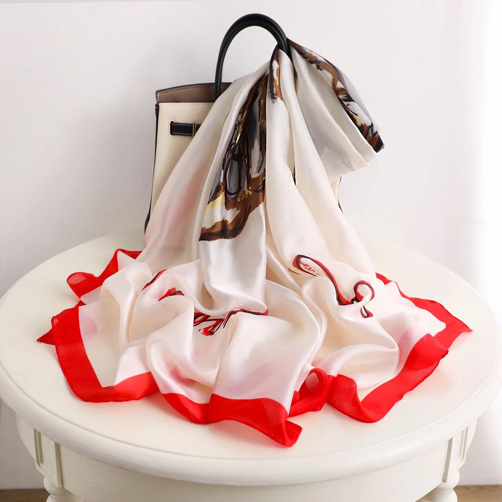Silk Scarf Women Spring And Summer Shawl Fashion Scarf All-match Beach Towel - melvincucci
