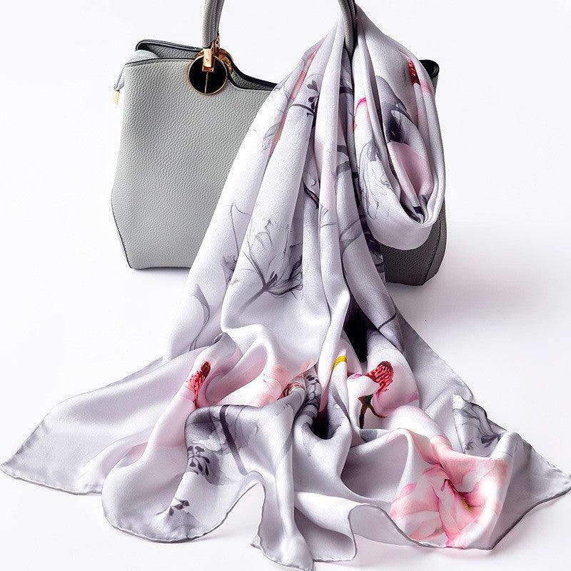 Silk Scarves Silk Printed Long Scarf Women - melvincucci