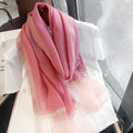 Silk Silk Wool Scarf New Spring And Autumn Silk Scarf With Beads - melvincucci