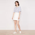 Silver Silk Letters Embroidery Denim Skirt Women - melvincucci