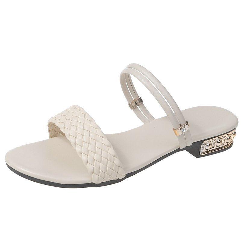 Simple Fairy Style Flat One Shoe Two Open-toed Sandals - melvincucci