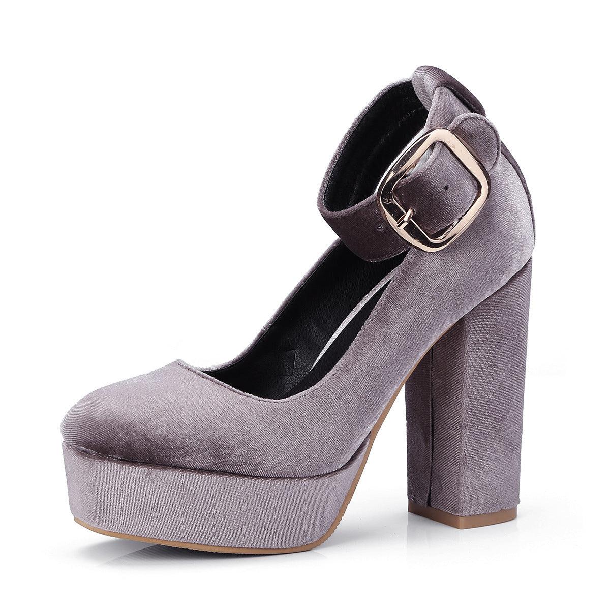 Simple sexy nightclub high heel single shoe suede - melvincucci