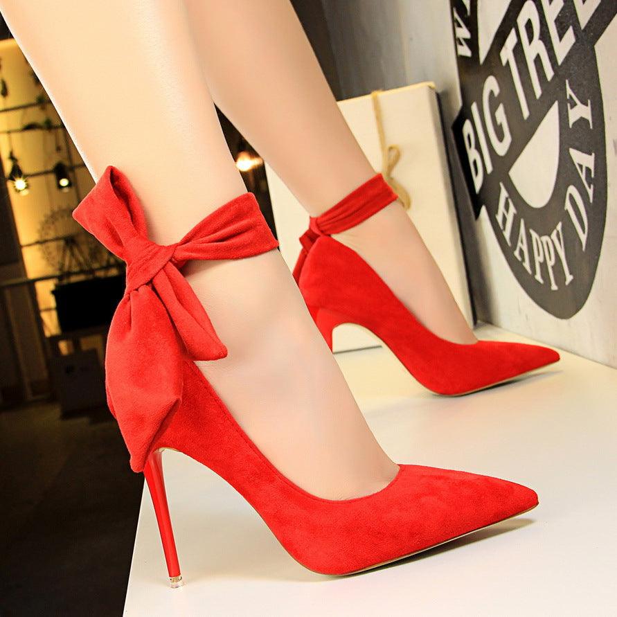 Single shoe high heels with a bow - melvincucci