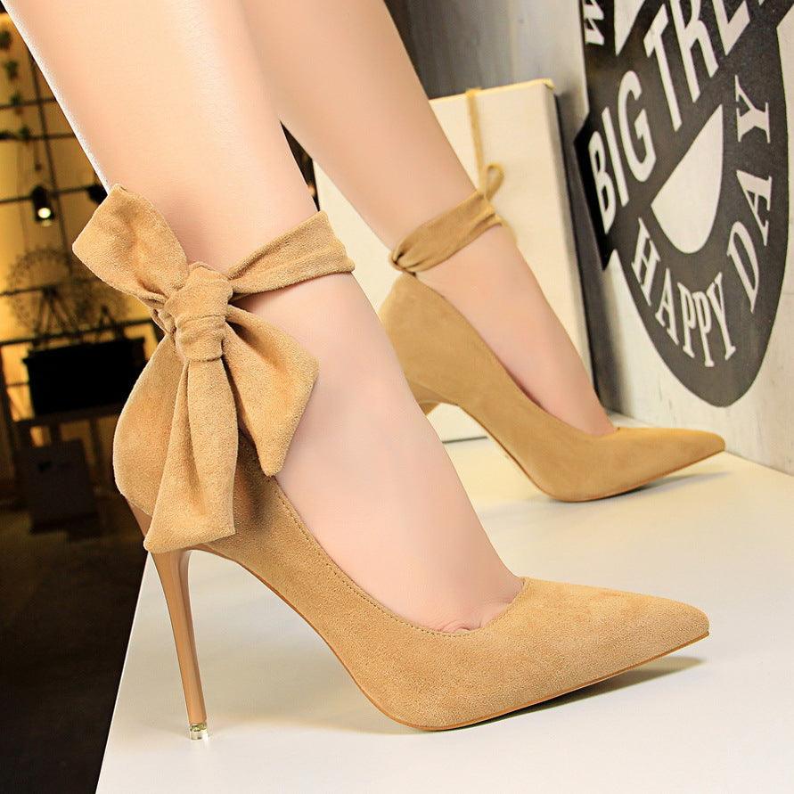 Single shoe high heels with a bow - melvincucci