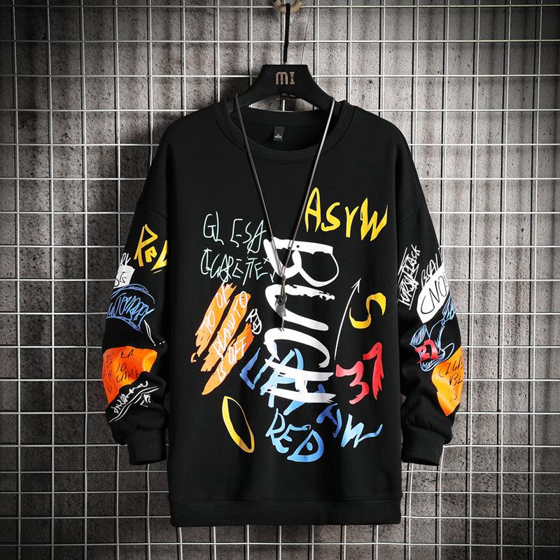 SingleRoad Mens Crewneck Sweatshirt Men 2021 Harajuku Oversized Japanese Streetwear Hip Hop Black Hoodie Men Sweatshirts Hoodies - melvincucci