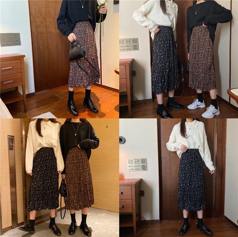 Skirt Women Summer New Irregular Korean Style Pleated Floral Skirt - melvincucci
