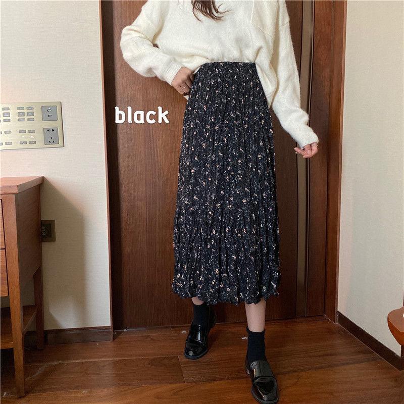 Skirt Women Summer New Irregular Korean Style Pleated Floral Skirt - melvincucci