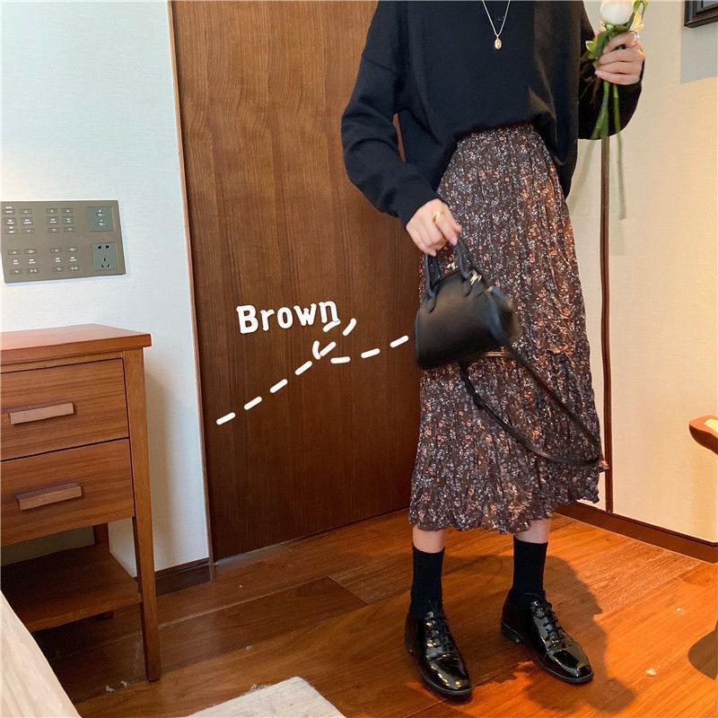 Skirt Women Summer New Irregular Korean Style Pleated Floral Skirt - melvincucci