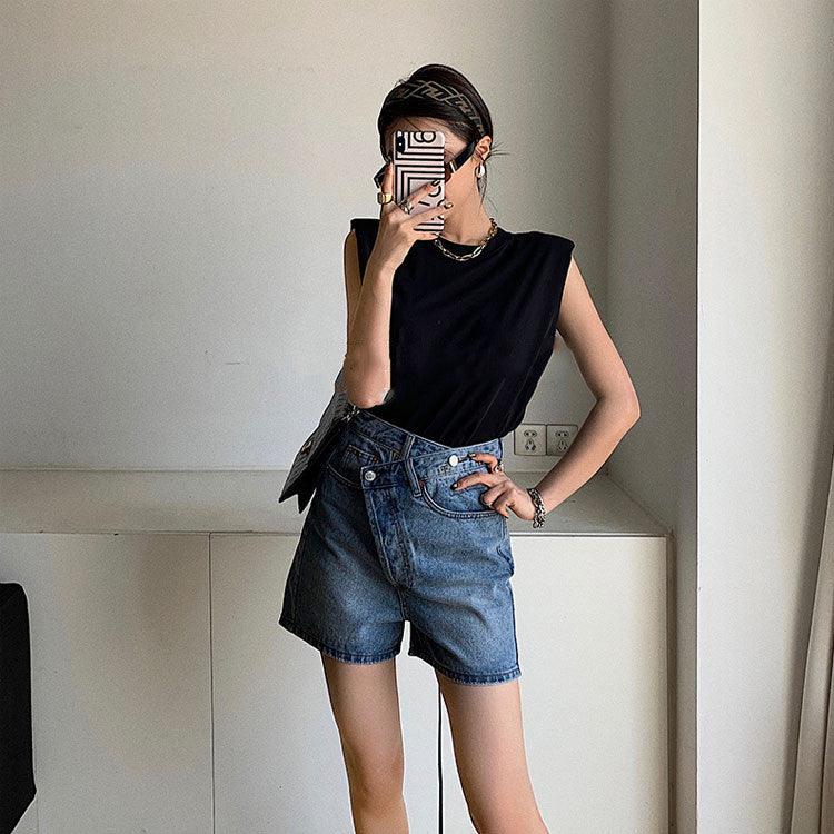 Sleeveless straight shirt T-shirt women - melvincucci