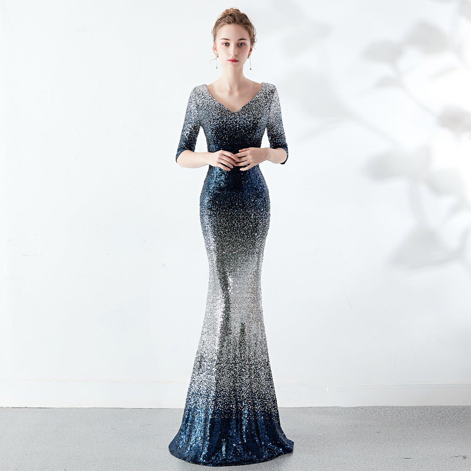 Slim dress fishtail sequins - melvincucci