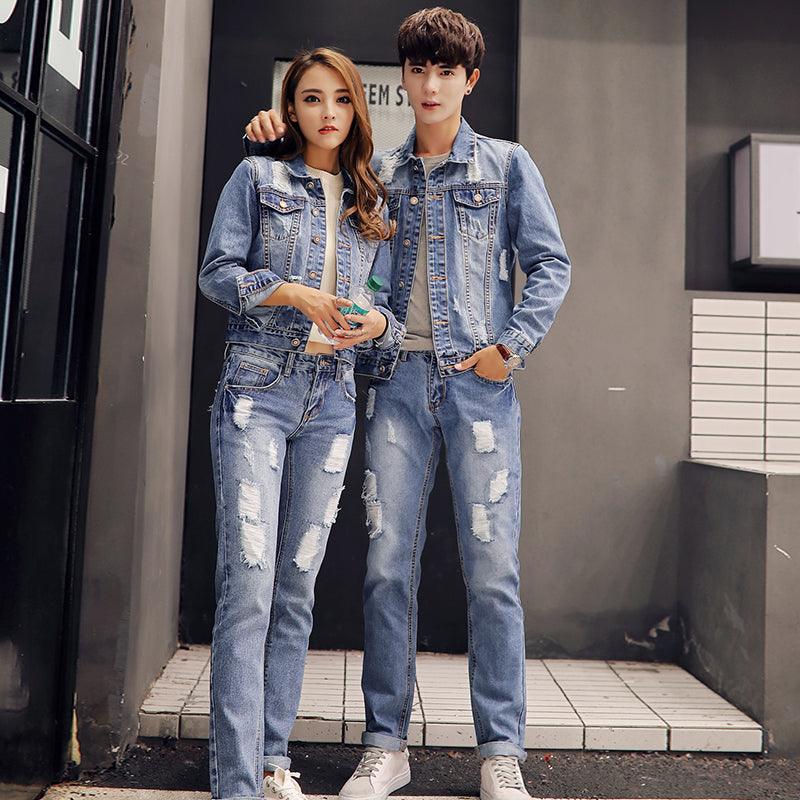 Slim fit Denim Jacket Men And Women Couple Jacket - melvincucci