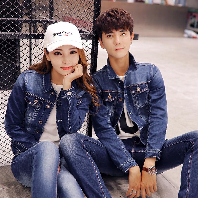 Slim fit Denim Jacket Men And Women Couple Jacket - melvincucci