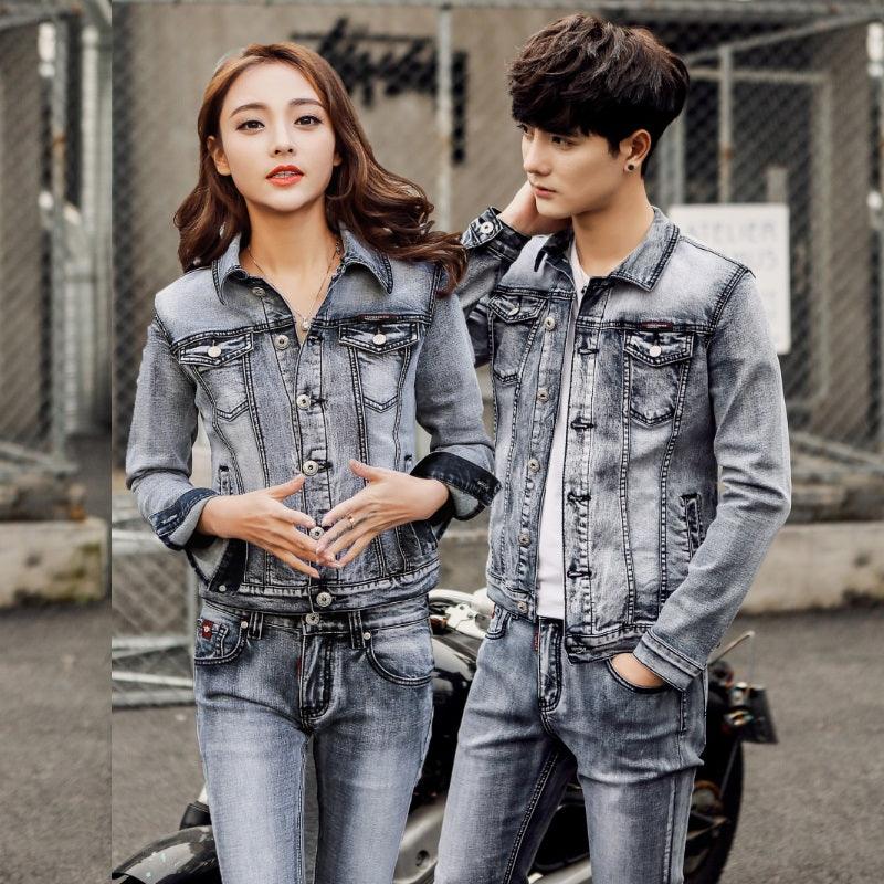 Slim fit Denim Jacket Men And Women Couple Jacket - melvincucci