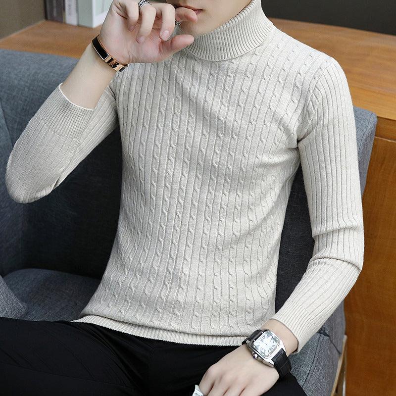 Slim-fit Sweater Men High Neck Bottoming T-shirt Sweater Men - melvincucci