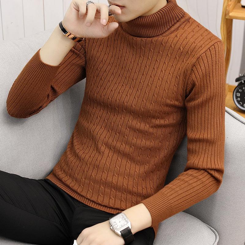 Slim-fit Sweater Men High Neck Bottoming T-shirt Sweater Men - melvincucci