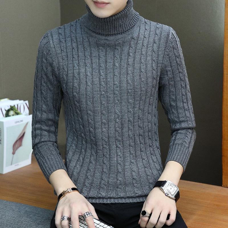 Slim-fit Sweater Men High Neck Bottoming T-shirt Sweater Men - melvincucci