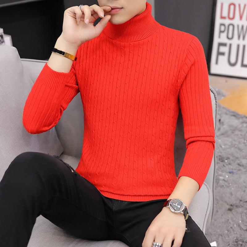 Slim-fit Sweater Men High Neck Bottoming T-shirt Sweater Men - melvincucci