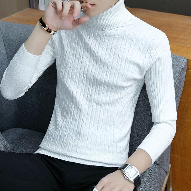 Slim-fit Sweater Men High Neck Bottoming T-shirt Sweater Men - melvincucci