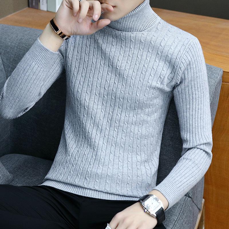 Slim-fit Sweater Men High Neck Bottoming T-shirt Sweater Men - melvincucci
