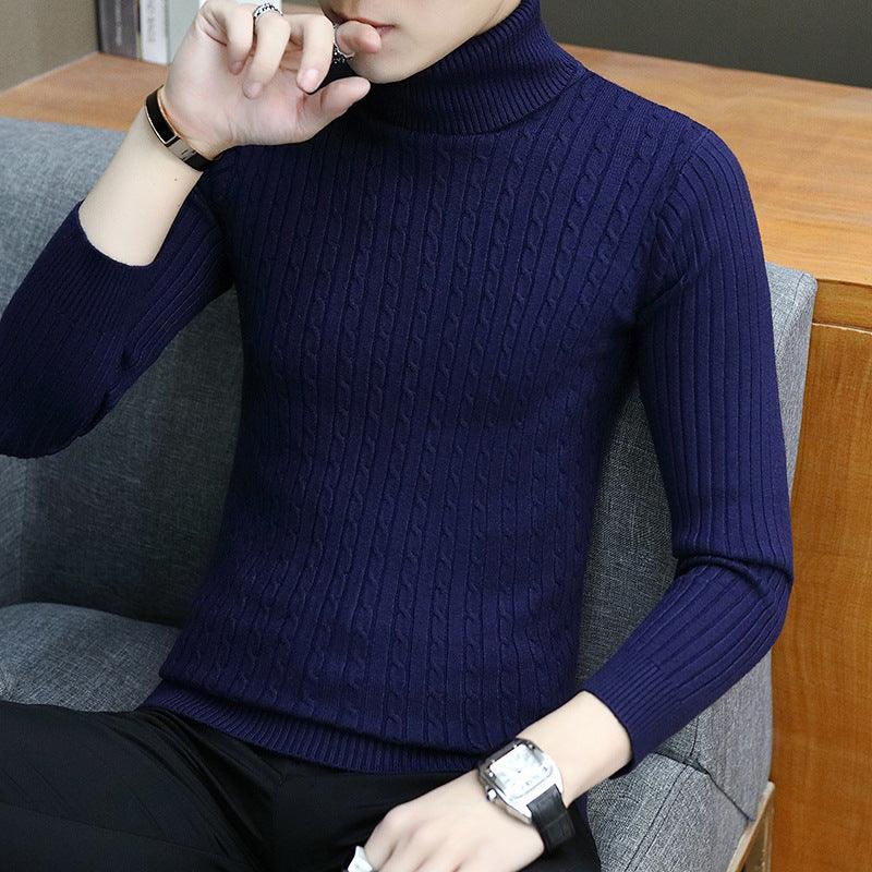Slim-fit Sweater Men High Neck Bottoming T-shirt Sweater Men - melvincucci
