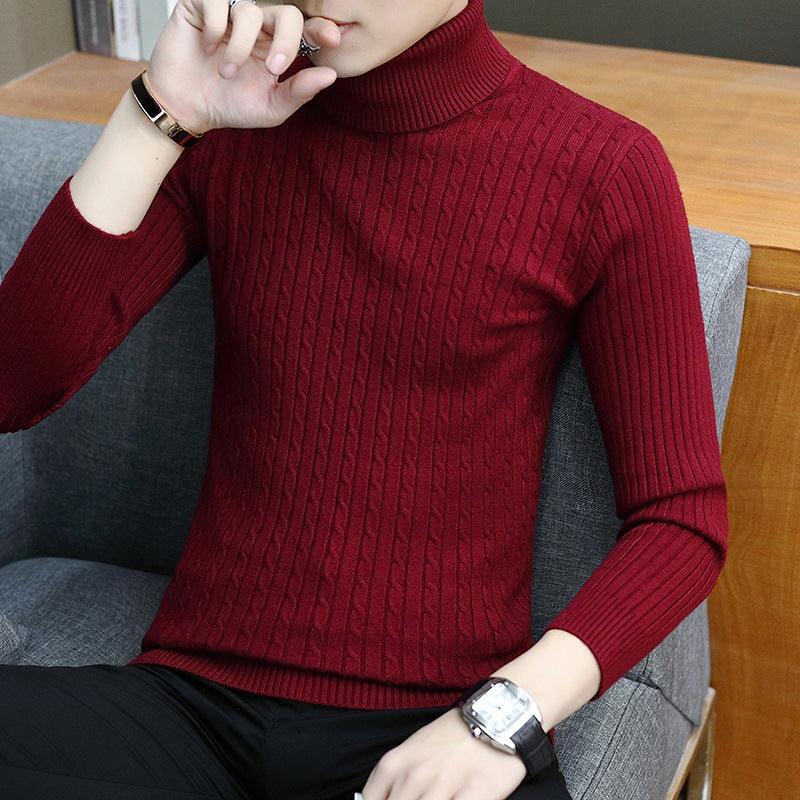 Slim-fit Sweater Men High Neck Bottoming T-shirt Sweater Men - melvincucci