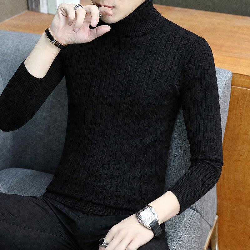 Slim-fit Sweater Men High Neck Bottoming T-shirt Sweater Men - melvincucci
