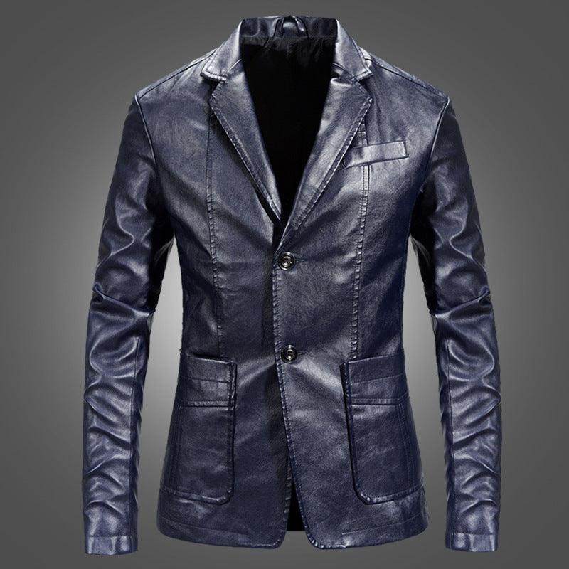 Slim Handsome Spring Leather Jacket Small Suit Men - melvincucci