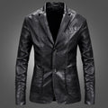Slim Handsome Spring Leather Jacket Small Suit Men - melvincucci