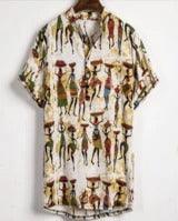 Slim shirt men contrast color printing shirt men - melvincucci