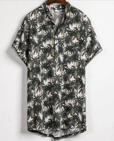 Slim shirt men contrast color printing shirt men - melvincucci