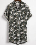Slim shirt men contrast color printing shirt men - melvincucci