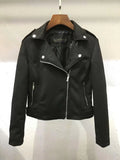 Slim Short Leather Jacket Deerskin Women - melvincucci