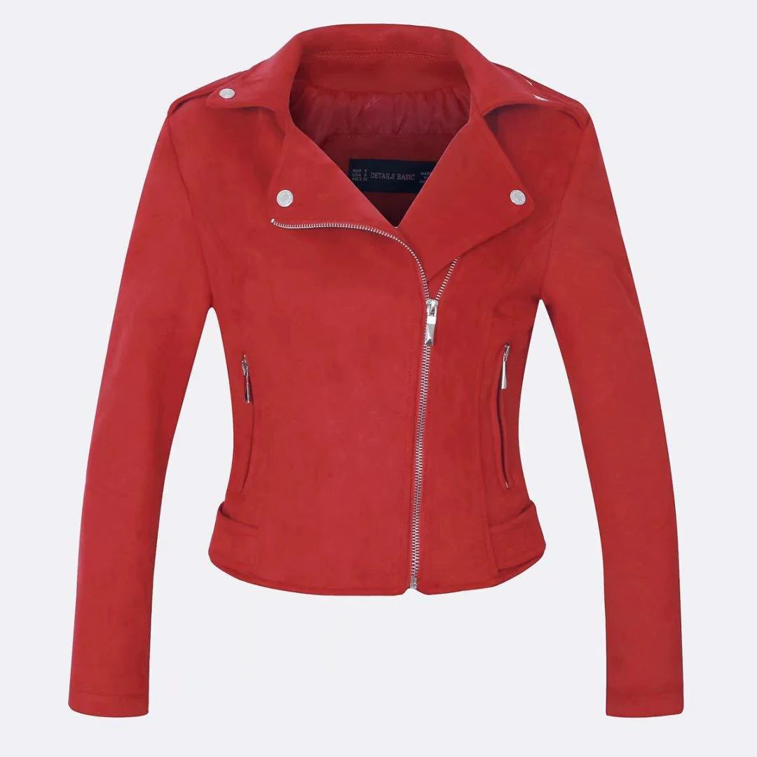 Slim Short Leather Jacket Deerskin Women - melvincucci