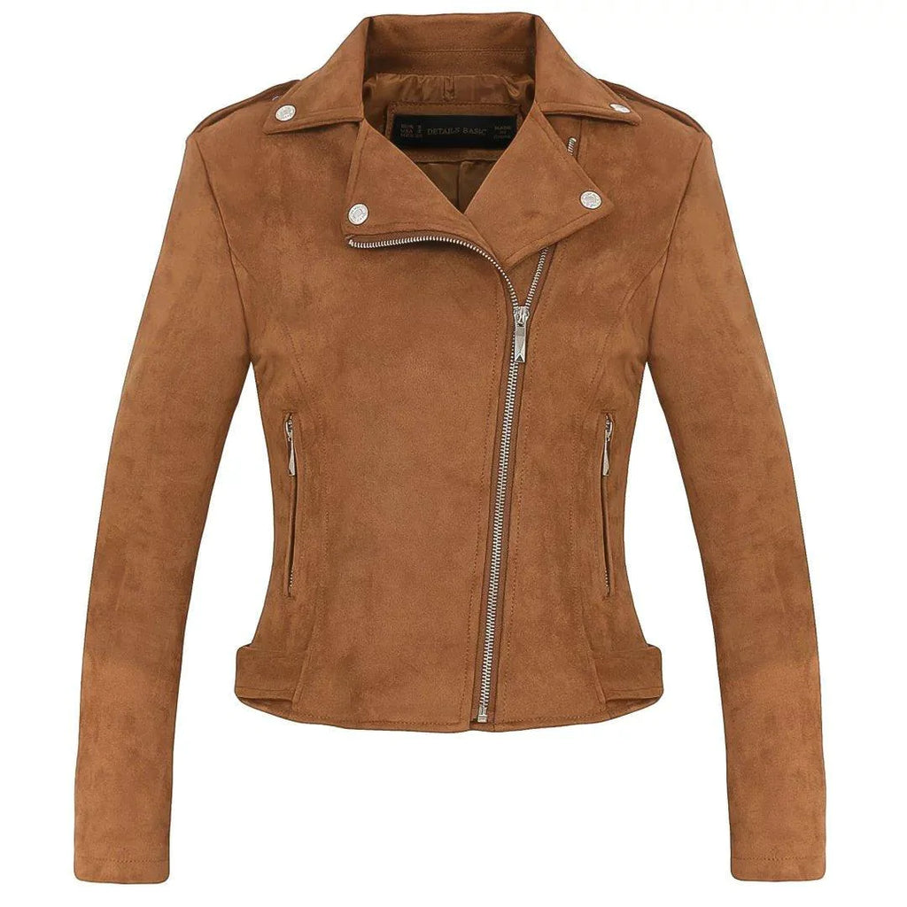 Slim Short Leather Jacket Deerskin Women - melvincucci