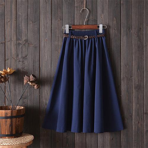 Small Literary A-Line Skirt Women Half-Length Skirt - melvincucci