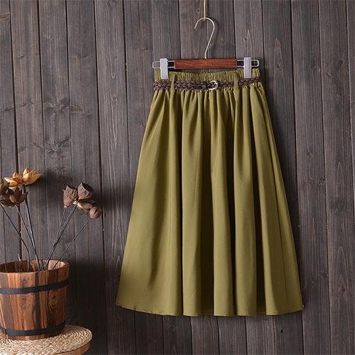 Small Literary A-Line Skirt Women Half-Length Skirt - melvincucci