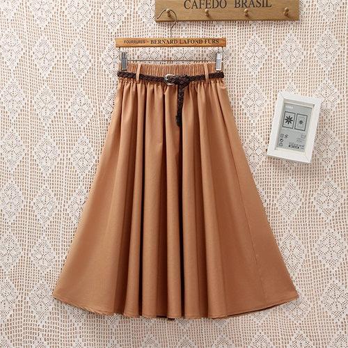 Small Literary A-Line Skirt Women Half-Length Skirt - melvincucci