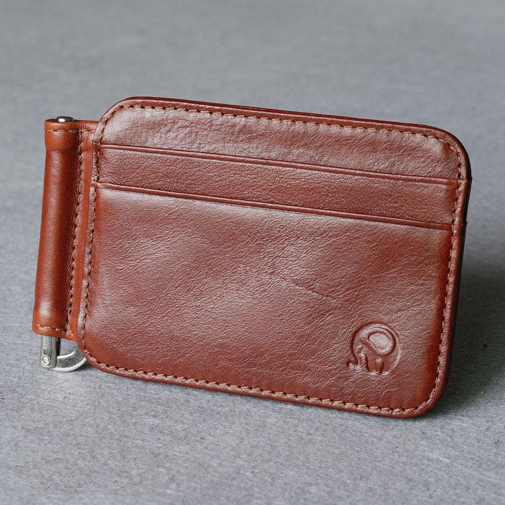 Small Round Elephant Leather Card Holder - melvincucci