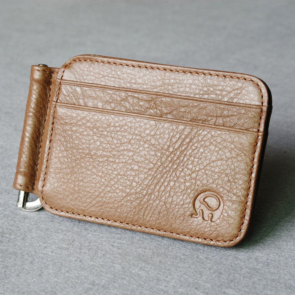 Small Round Elephant Leather Card Holder - melvincucci