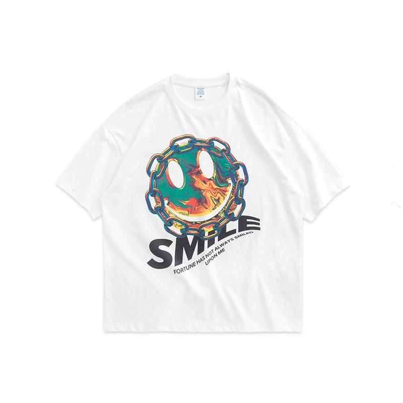 Smiley printed short-sleeved T-shirt men - melvincucci