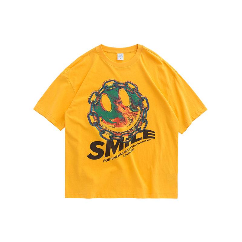 Smiley printed short-sleeved T-shirt men - melvincucci