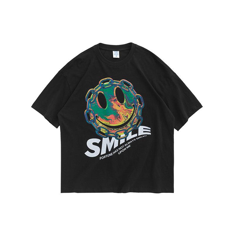 Smiley printed short-sleeved T-shirt men - melvincucci
